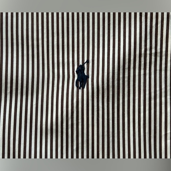 Ralph Lauren Brown/White Striped Long Sleeve Shirt - Picture 3 of 5